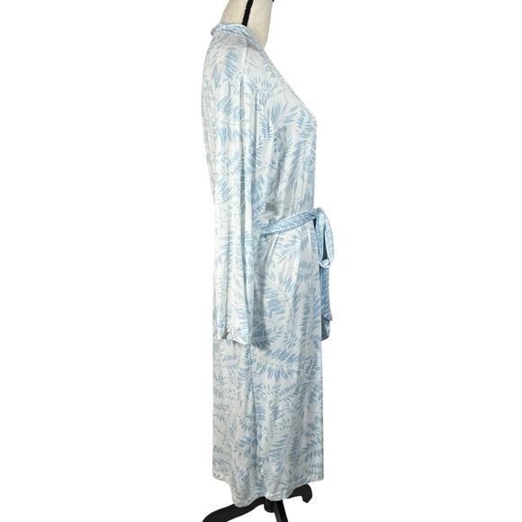 Hale Bob Medium Palm Robe Mid-Length Bamboo Stretch Belted Organic Long Sleeve - Picture 3 of 8